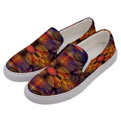 Fractal Flower Men s Canvas Slip Ons by Sparkle