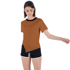 Bronze Orange - Asymmetrical Short Sleeve Sports Tee by FashionLane