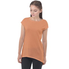 Cantaloupe Orange - Cap Sleeve High Low Top by FashionLane