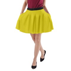Citrine Yellow - A-line Pocket Skirt by FashionLane