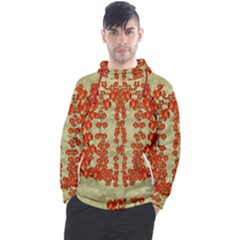 Roses Decorative In The Golden Environment Men s Pullover Hoodie by pepitasart