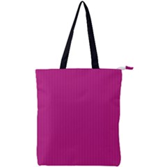 Dark Carnation Pink - Double Zip Up Tote Bag by FashionLane
