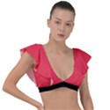 Red Salsa - Plunge Frill Sleeve Bikini Top View1