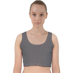 Carbon Grey - Velvet Racer Back Crop Top by FashionLane