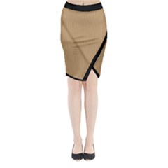 Wood Brown - Midi Wrap Pencil Skirt by FashionLane