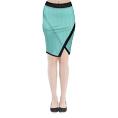 Tiffany Blue - Midi Wrap Pencil Skirt by FashionLane