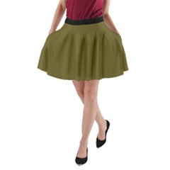 Antique Bronze - A-line Pocket Skirt by FashionLane