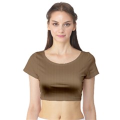 Coyote Brown - Short Sleeve Crop Top by FashionLane