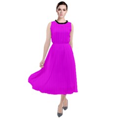 Fuchsia Pink - Round Neck Boho Dress by FashionLane
