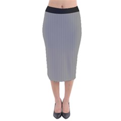 Just Grey - Velvet Midi Pencil Skirt by FashionLane