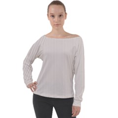 Pale Mauve - Off Shoulder Long Sleeve Velour Top by FashionLane