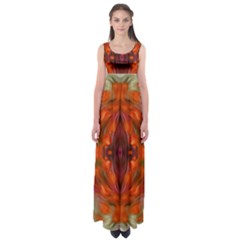 Landscape In A Colorful Structural Habitat Ornate Empire Waist Maxi Dress by pepitasart