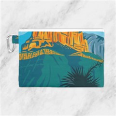Guadalupe Mountains National Park With El Capitan Peak Texas United States Wpa Poster Art Color Canvas Cosmetic Bag (large) by retrovectors