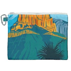 Guadalupe Mountains National Park With El Capitan Peak Texas United States Wpa Poster Art Color Canvas Cosmetic Bag (xxl) by retrovectors