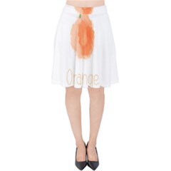 Orange Fruit Watercolor Painted Velvet High Waist Skirt by Mariart