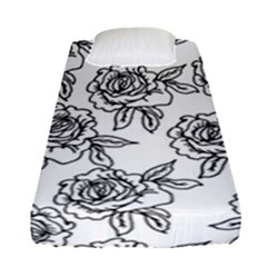 Line Art Black And White Rose Fitted Sheet (single Size) by MintanArt