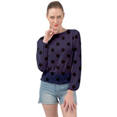 Large Black Polka Dots On Astral Aura - Banded Bottom Chiffon Top by FashionLane