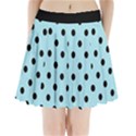 Large Black Polka Dots On Blizzard Blue - Pleated Mini Skirt View1