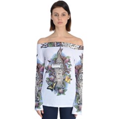 Songs Of The Earth - By Larenard Off Shoulder Long Sleeve Top by LaRenard