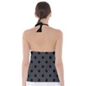 Large Black Polka Dots On Anchor Grey - Babydoll Tankini Top View2