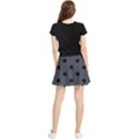 Large Black Polka Dots On Anchor Grey - Waistband Skirt View2