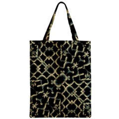 Dark Interlace Motif Mosaic Pattern Zipper Classic Tote Bag by dflcprintsclothing