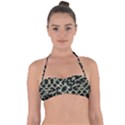 Dark Interlace Motif Mosaic Pattern Halter Bandeau Bikini Top View1
