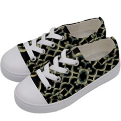 Dark Interlace Motif Mosaic Pattern Kids  Low Top Canvas Sneakers by dflcprintsclothing