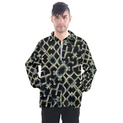 Dark Interlace Motif Mosaic Pattern Men s Half Zip Pullover by dflcprintsclothing