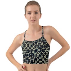 Dark Interlace Motif Mosaic Pattern Mini Tank Bikini Top by dflcprintsclothing
