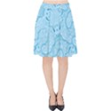 Blue Lines Pattern Velvet High Waist Skirt View1