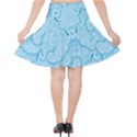 Blue Lines Pattern Velvet High Waist Skirt View2