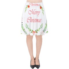 Merry Christmas Velvet High Waist Skirt by designsbymallika