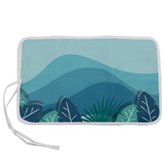 Illustration Of Palm Leaves Waves Mountain Hills Pen Storage Case (s) by HermanTelo