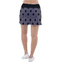 Large Black Polka Dots On Dark Smoke Grey - Tennis Skorts View2