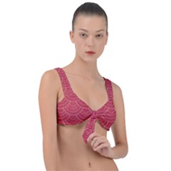 Red Sashiko Front Tie Bikini Top by goljakoff