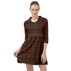 Chocolate Mini Skater Shirt Dress by goljakoff