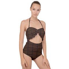 Milk Chocolate Scallop Top Cut Out Swimsuit by goljakoff