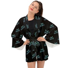 Just Beauty Words Motif Print Pattern Long Sleeve Kimono by dflcprintsclothing