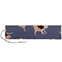 Cute  Pattern With  Dancing Ballerinas On The Blue Background Roll Up Canvas Pencil Holder (L) View1