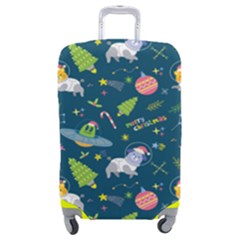 Space Christmas Space Christmas Luggage Cover (medium) by designsbymallika