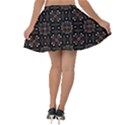 Dark Seamless Gemoetric Print Mosaic Velvet Skater Skirt View2