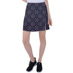 Dark Seamless Gemoetric Print Mosaic Tennis Skirt by dflcprintsclothing