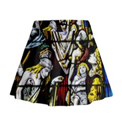 Christian Window Glass Art Print Mini Flare Skirt by dflcprintsclothing