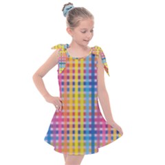Digital Paper Stripes Rainbow Colors Kids  Tie Up Tunic Dress by HermanTelo