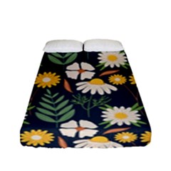 Flower Grey Pattern Floral Fitted Sheet (full/ Double Size) by Dutashop