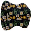 Flower Grey Pattern Floral Velour Head Support Cushion View3