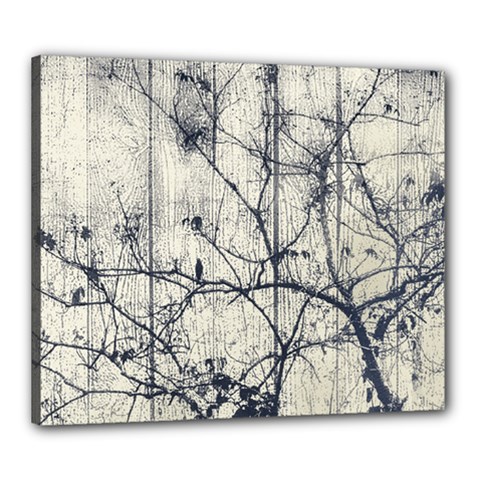 Black And White Botanical Motif Artwork 2 Canvas 24  X 20  (stretched) by dflcprintsclothing