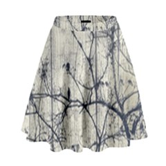 Black And White Botanical Motif Artwork 2 High Waist Skirt by dflcprintsclothing