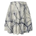 Black And White Botanical Motif Artwork 2 High Waist Skirt View2